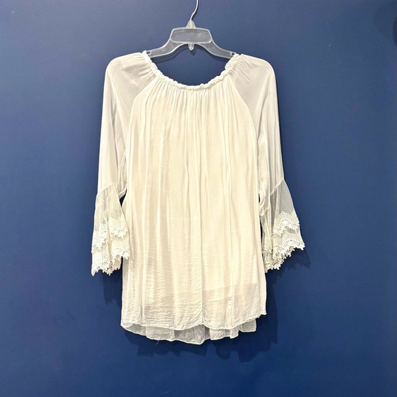 Le Marais Paris Crochet Silk Top - Picture 3 of 4